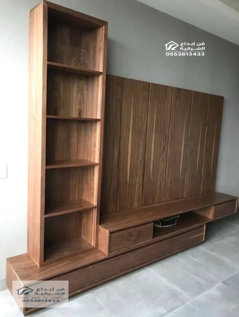 ورشة تفصيل خلفية تلفزيون خشب بالدمام