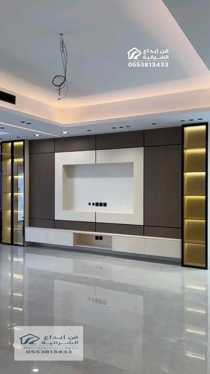 ديكور شاشة تلفاز في حي اجيال الظهران