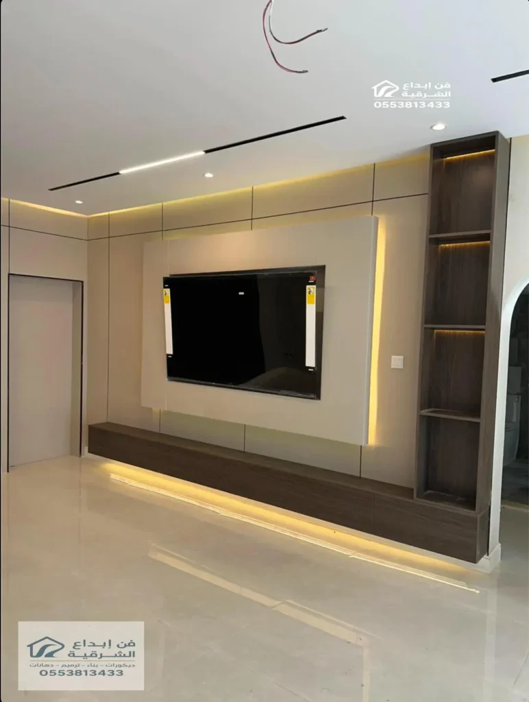 تركيب ديكور شاشة تلفزيون حي الحزام الذهبي