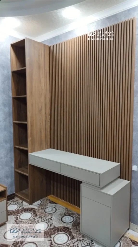 ورشة تفصيل خلفية تلفزيون خشب بالعزيزية