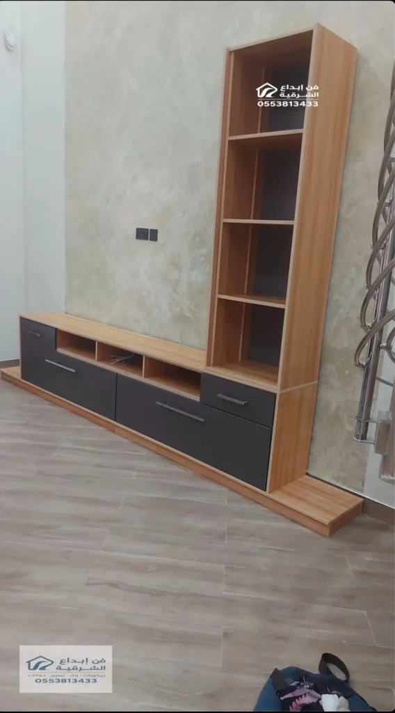 ورشة تفصيل خلفية تلفزيون خشب بالشرقية